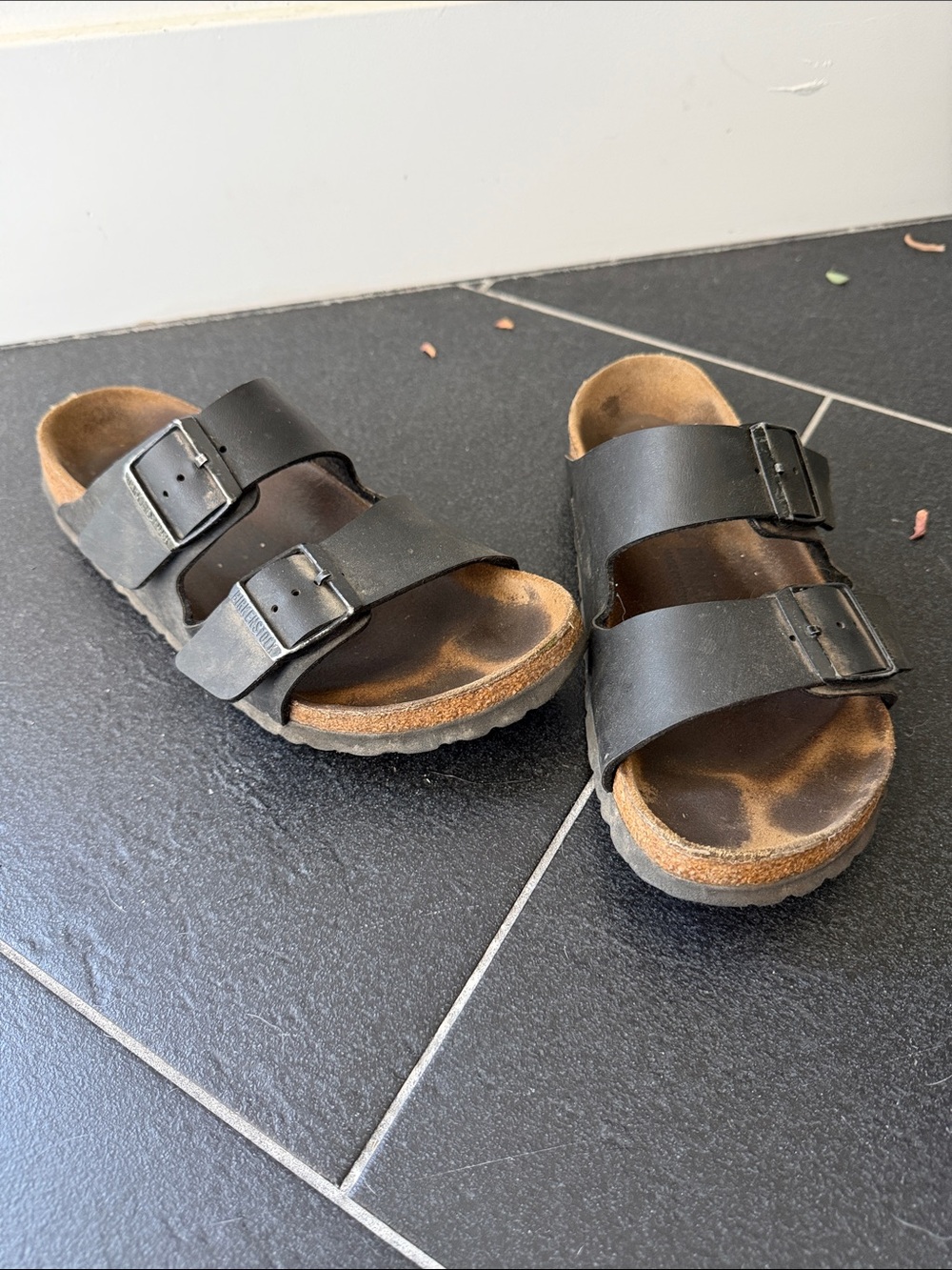 Birkenstock Kids Black Double-Buckle Slide Sandals
